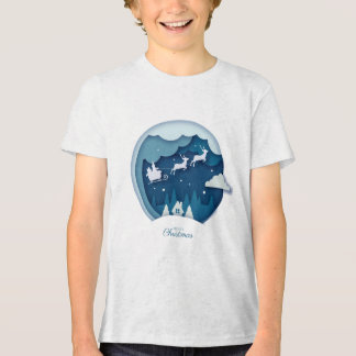 Vrolijk Kerstfeest - Kerstman met sneeuw vallende Tri-Blend Shirt