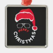 Vrolijk kerstfeest, kerstman metalen ornament (Voorkant)
