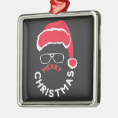 Vrolijk kerstfeest, kerstman metalen ornament (Links)
