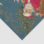 Vrolijk kerstfeest kerstman op paard tissuepapier (Detail)