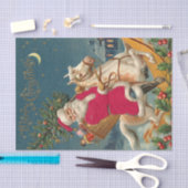 Vrolijk kerstfeest kerstman op paard tissuepapier (Craft)