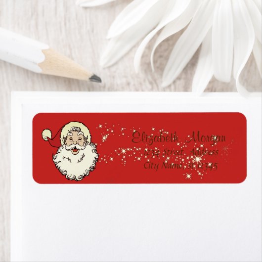 Vrolijk kerstfeest, kerstman, pekeltje etiket (Insitu)