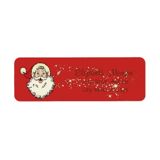 Vrolijk kerstfeest, kerstman, pekeltje etiket (Voorkant)