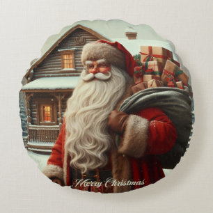 Vrolijk kerstfeest  kerstman rond kussen