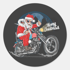 Vrolijk kerstfeest, kerstman ronde sticker