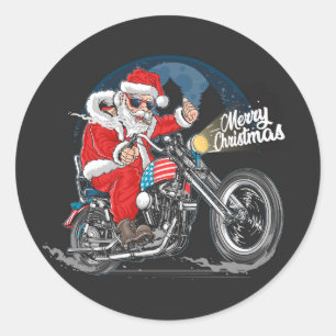 Vrolijk kerstfeest, kerstman ronde sticker