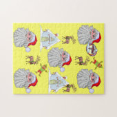 Vrolijk kerstfeest  Kerstman Santa Elf Reindeer Legpuzzel (Horizontaal)