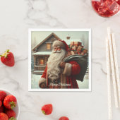 Vrolijk kerstfeest kerstman servet (Insitu)
