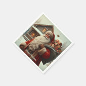 Vrolijk kerstfeest kerstman servet (Hoek)