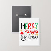 Vrolijk Kerstfeest Kerstman Sleigh-61049 T-shirt Button (Voorkant / Achterkant)