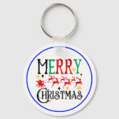 Vrolijk Kerstfeest Kerstman Sleigh-61049 T-shirt Sleutelhanger (Achterkant)
