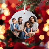 Vrolijk Kerstfeest Kerstman Sleigh Foto rood Metalen Ornament