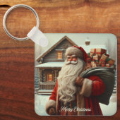 Vrolijk kerstfeest  kerstman sleutelhanger (Voorkant)