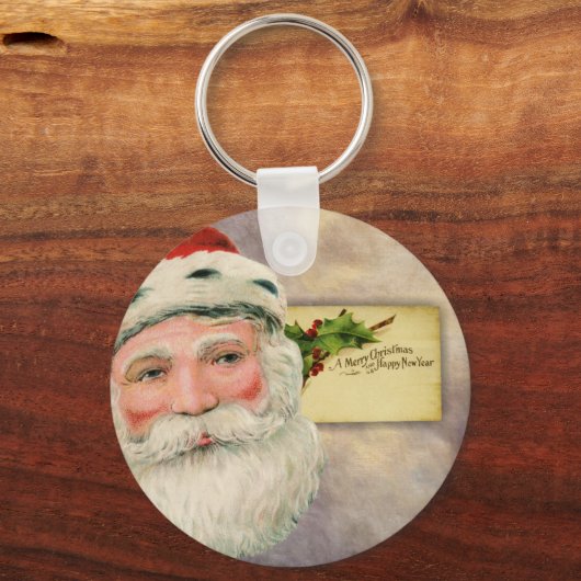 Vrolijk kerstfeest kerstman sleutelhanger (Voorkant)