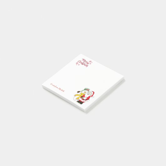 Vrolijk kerstfeest, kerstman, Snowman-gepersonalis Post-it® Notes (Schuin)