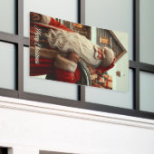 Vrolijk kerstfeest  kerstman spandoek (Buitenkant Gebouw)