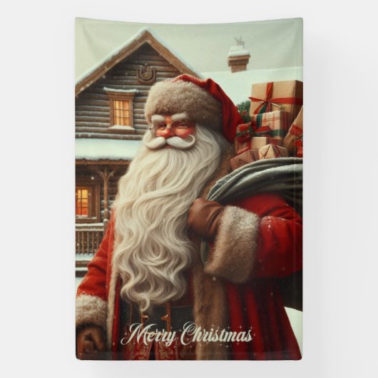 Vrolijk kerstfeest  kerstman spandoek (Verticaal)