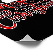 Vrolijk Kerstfeest Kerstman Squad Red Plaid Kerstc Poster (Hoek)