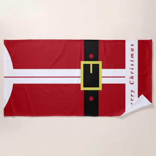 Vrolijk kerstfeest - kerstman strandlaken (Voorkant)