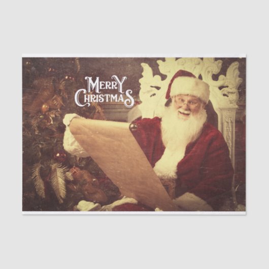 Vrolijk kerstfeest  kerstman tissuepapier (Voorkant)