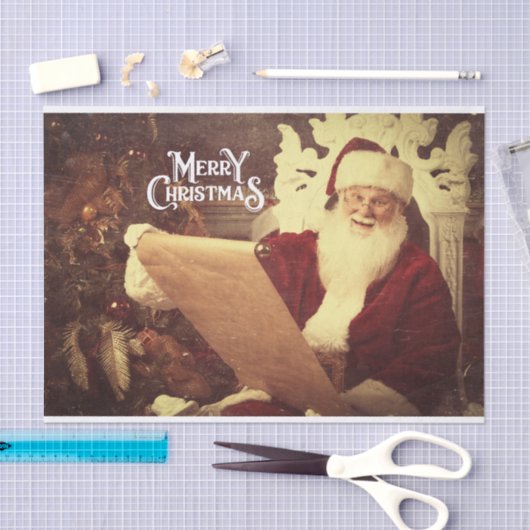 Vrolijk kerstfeest  kerstman tissuepapier (Craft)