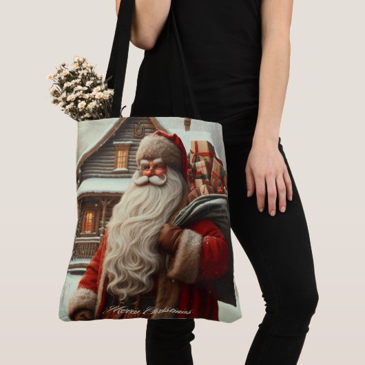 Vrolijk kerstfeest  kerstman tote bag (Dichtbij)
