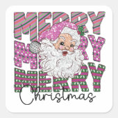 Vrolijk Kerstfeest Kerstman Vakantie Sticker (Voorkant)