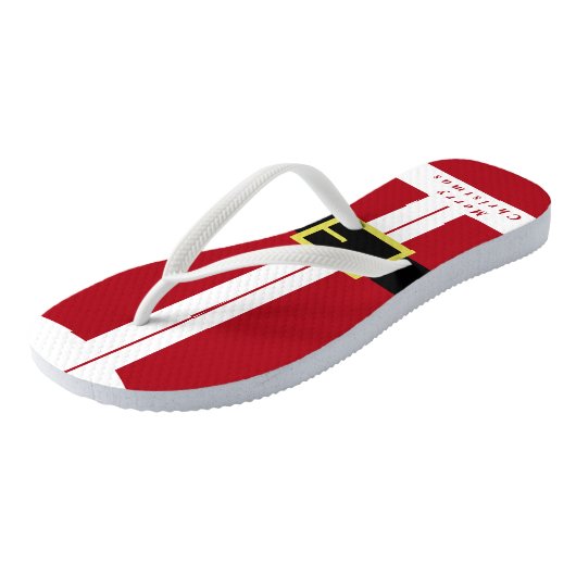 Vrolijk kerstfeest - kerstman - Wees blij Teenslippers (Schuin)