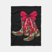 Vrolijk Kerstfeest Kerstmis Cowboy Laarzen Coquett Fleece Deken (Voorkant)