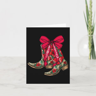 Vrolijk Kerstfeest Kerstmis Cowboy Laarzen Coquett Kaart
