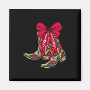 Vrolijk Kerstfeest Kerstmis Cowboy Laarzen Coquett Magneet
