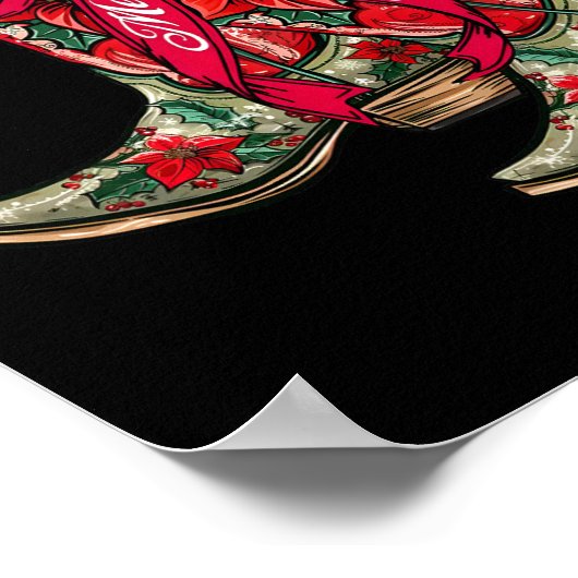 Vrolijk Kerstfeest Kerstmis Cowboy Laarzen Coquett Poster (Hoek)