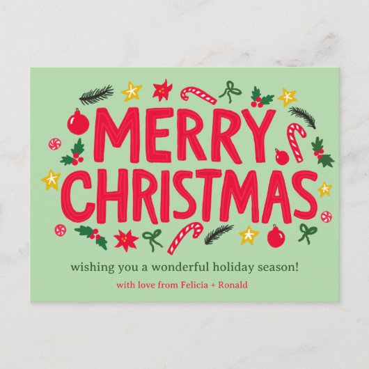 VROLIJK KERSTFEEST Kerstmis CUSTOM Briefkaart (Voorkant)