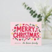 VROLIJK KERSTFEEST Kerstmis CUSTOM Briefkaart (Staand voorkant)