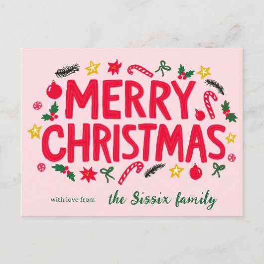 VROLIJK KERSTFEEST Kerstmis CUSTOM Briefkaart (Voorkant)