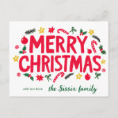 VROLIJK KERSTFEEST Kerstmis CUSTOM Briefkaart (Voorkant)