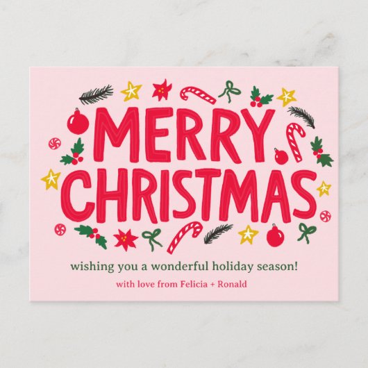 VROLIJK KERSTFEEST Kerstmis CUSTOM Briefkaart (Voorkant)