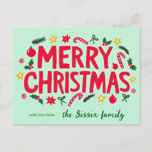 VROLIJK KERSTFEEST Kerstmis CUSTOM Briefkaart (Voorkant)