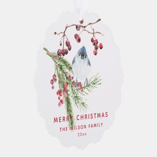 Vrolijk Kerstfeest - Kerstmis Groen Een Vogel Ornament Kaart (Rechts)