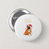 Vrolijk kerstfeest Kerstmis Kerstmis Franse Bulldo Ronde Button 5,7 Cm (Voorkant /achterkant)