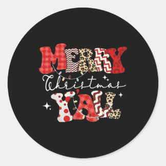 Vrolijk kerstfeest kerstmis Mannen Vrouwen Kinder Ronde Sticker