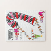 Vrolijk kerstfeest: kerstmis met een kat legpuzzel (Horizontaal)