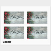 ** VROLIJK KERSTFEEST** KERSTMIS RECHTHOEKIGE STICKER (Vel)