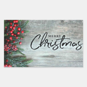 ** VROLIJK KERSTFEEST** KERSTMIS RECHTHOEKIGE STICKER