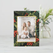 vrolijk kerstfeest! Kerstmispatroon, eenvoudige fo Feestdagenkaart (Staand voorkant)