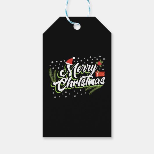 Vrolijk kerstfeest - kerstontwerp cadeaulabel (Voorkant)