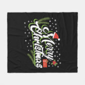 Vrolijk kerstfeest - kerstontwerp fleece deken (Voorkant (Horizontaal))