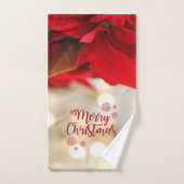 Vrolijk kerstfeest, Kerstpoinsettia Bad Handdoek (Handdoek)