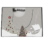 Vrolijk Kerstfeest Kerstscène LG Gift Bag Large Cadeautasje (Voorkant)