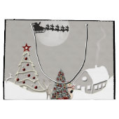 Vrolijk Kerstfeest Kerstscène LG Gift Bag Large Cadeautasje (Achterkant)